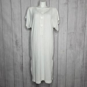 Vintage Gottex White Terry Cloth Swim Cover-Up Dress, sz Large